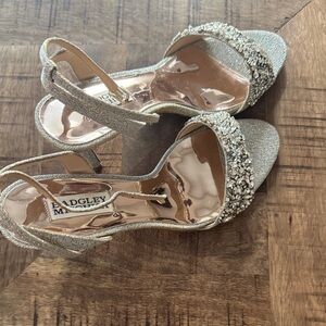 Badgley Mischka Glittering Silver Heels